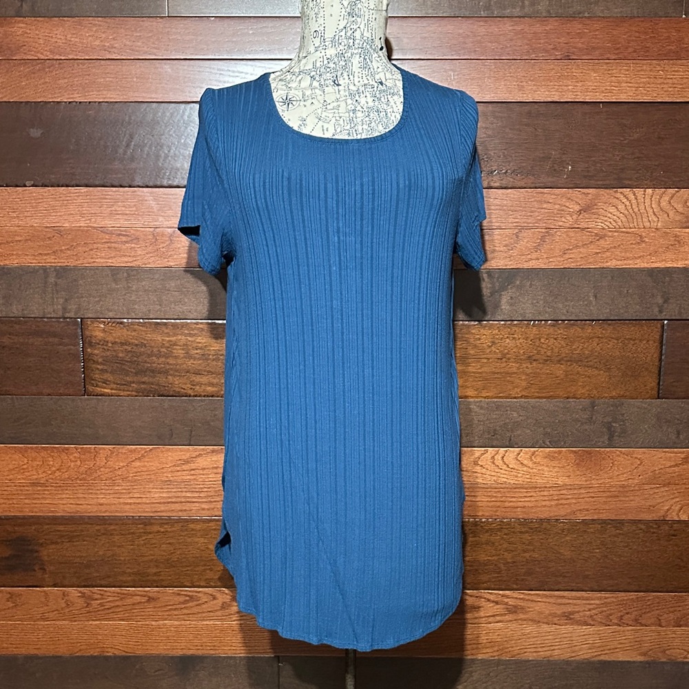 Apt. 9 Blue Ribbed Women's Top